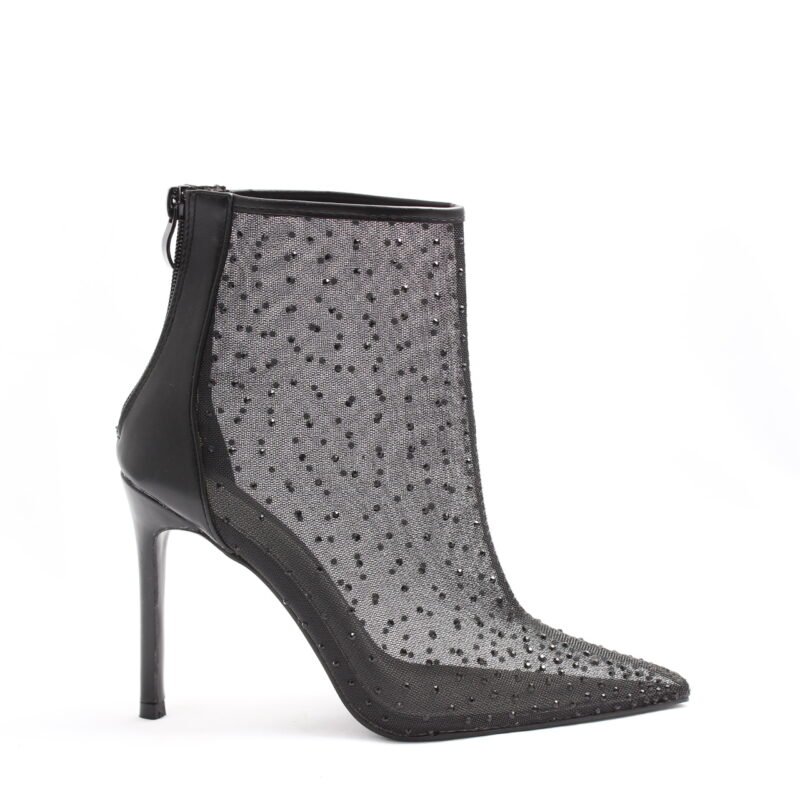 Zapatos de malla con cristales  con tacón
