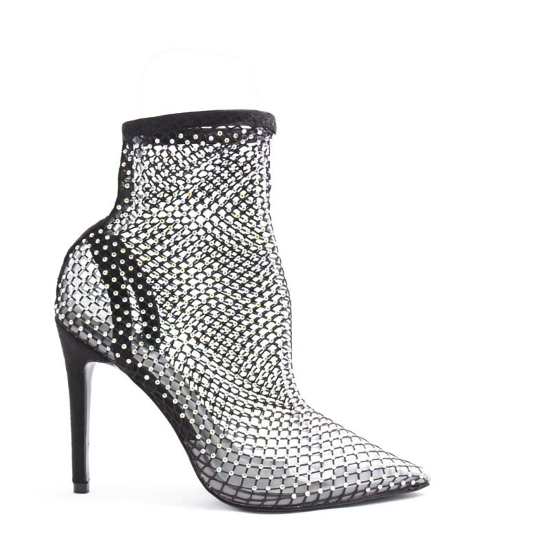 Zapatos brillantes tipo calcetín con tacón