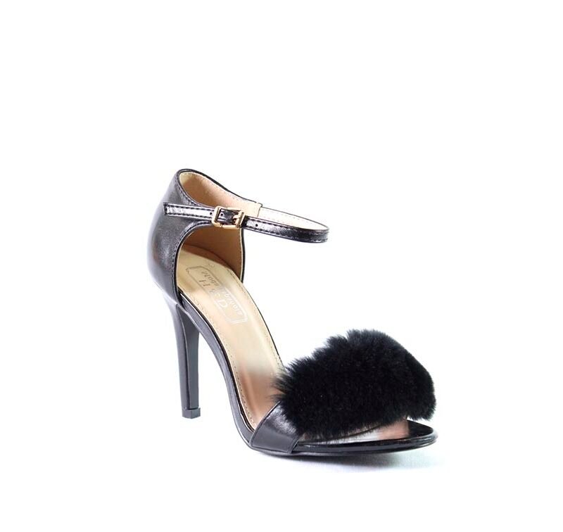 Sandalias con pelo con tacón