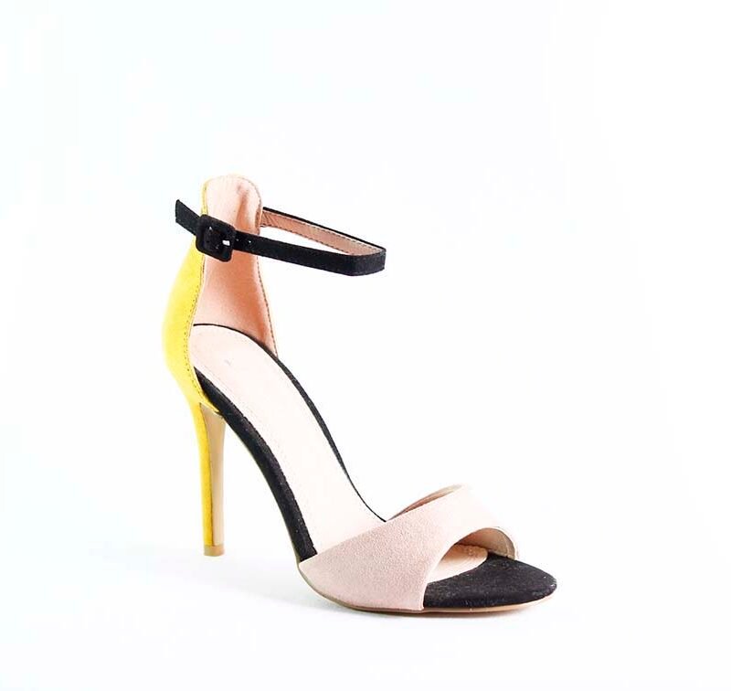 Sandalias de 3 colores con tacón