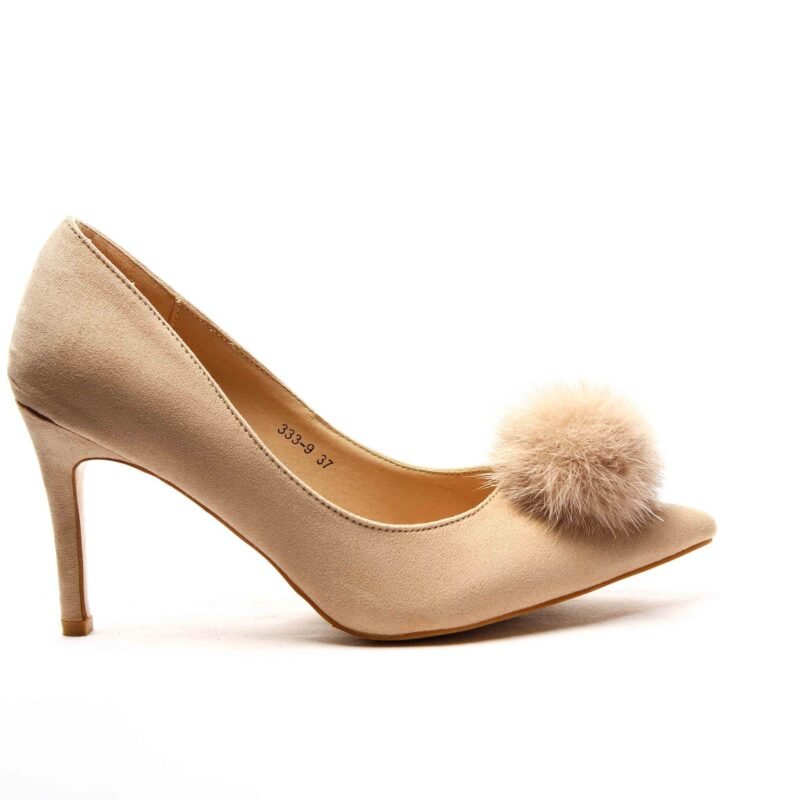 Zapatos con tacón con pompón