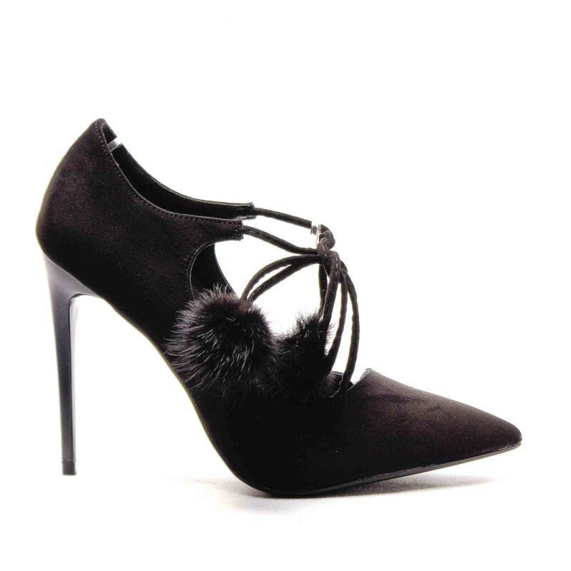 Zapatos con tacón con pompones