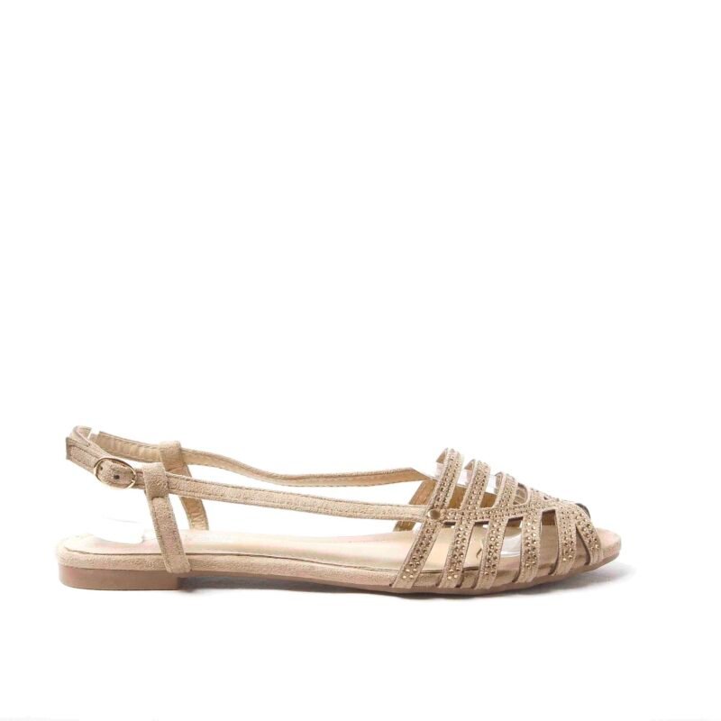 Sandalias planas con cristales