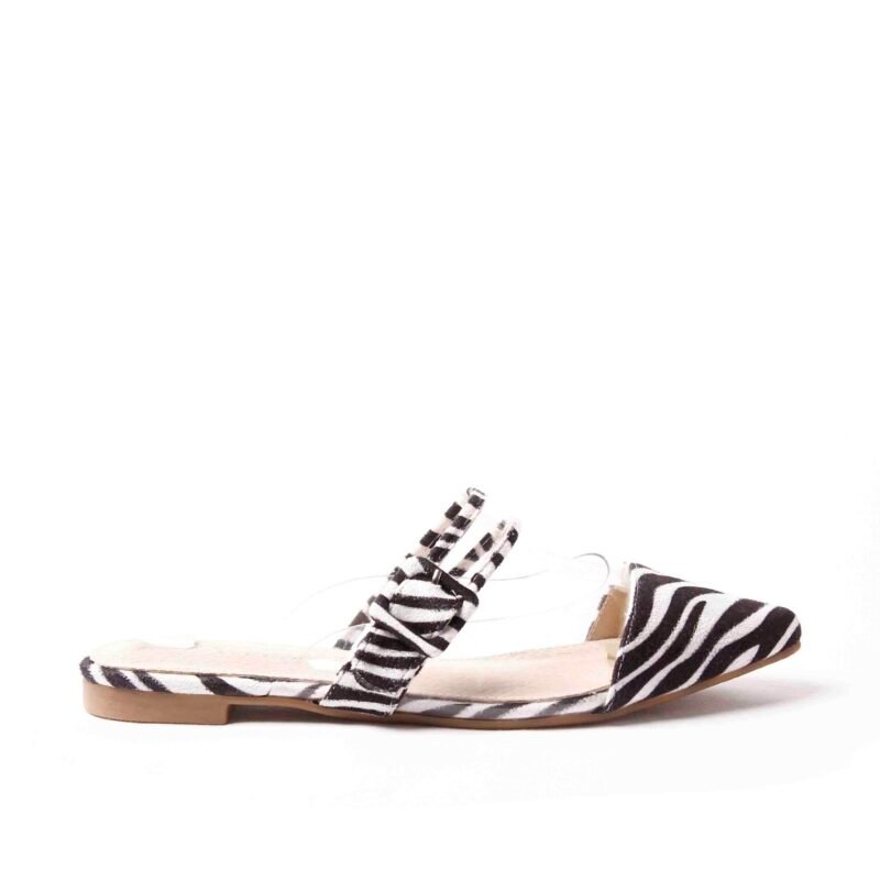 Zapatos planos con estampado de zebra