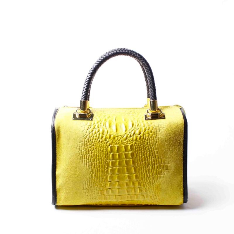 Bolso de piel con estampado de cocodrilo