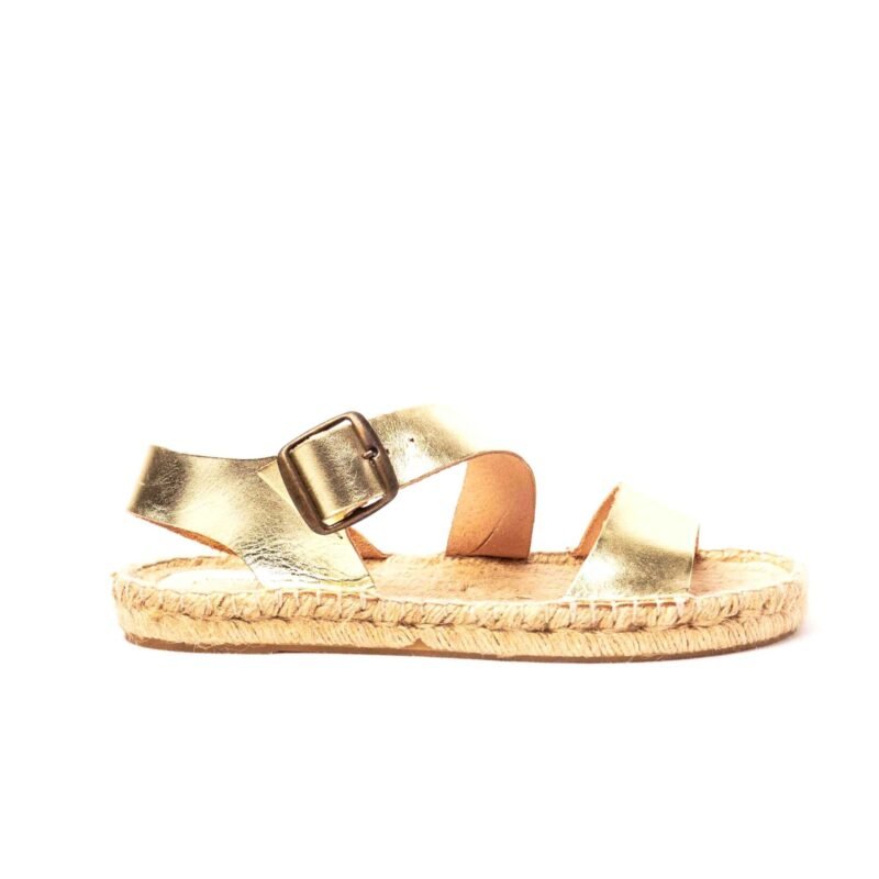 Sandalias planas de piel