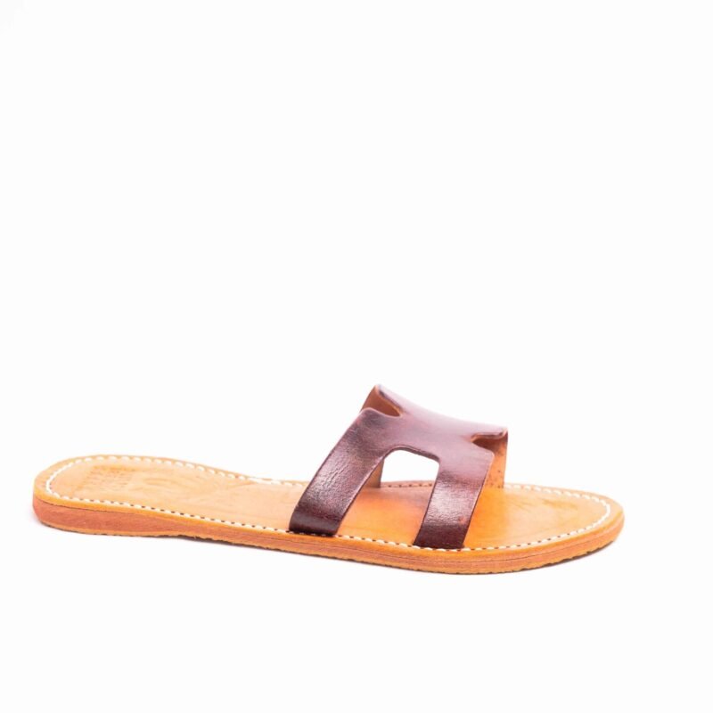 Chanclas planas de piel estilo H